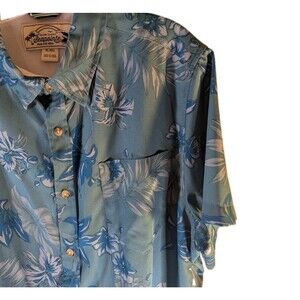 Seapointe Shirt Men's XLarge Blue Hawaiian‎ Button Down Short Sleeve Polyester